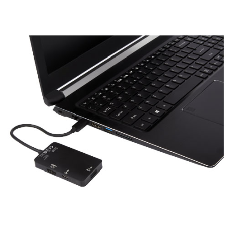 Adaptateur personnalisable multimédia Type-C en aluminium ADAPT (USB-A&nbsp;/ Type-C&nbsp;/ HDMI) - Tekiō