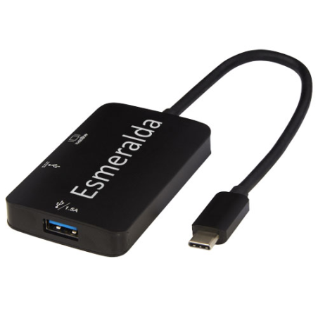 Adaptateur personnalisable multimédia Type-C en aluminium ADAPT (USB-A&nbsp;/ Type-C&nbsp;/ HDMI) - Tekiō